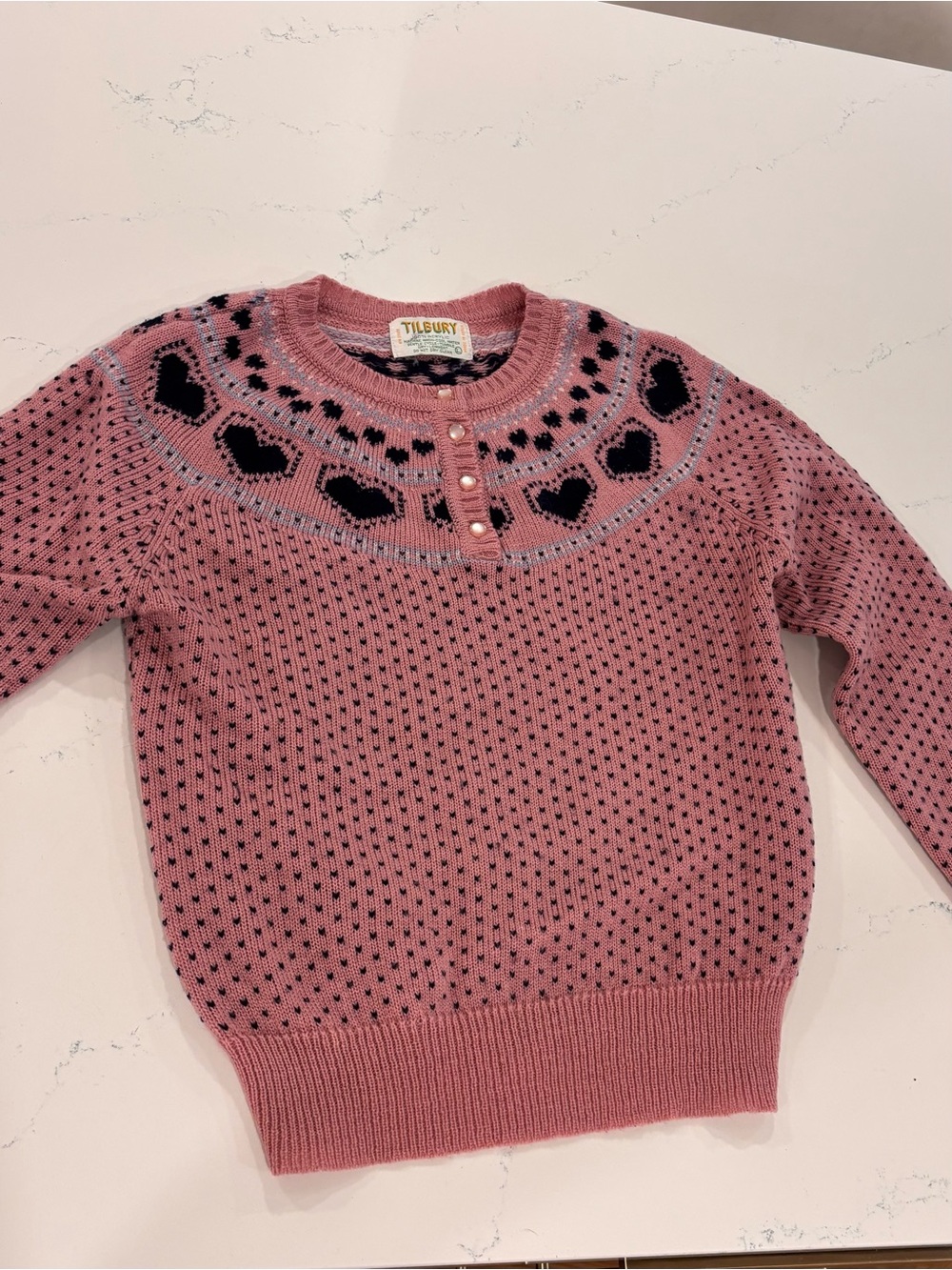 Pink Heart Yoke Sweater